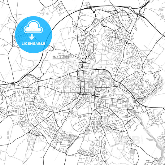 Colchester, England, UK, Vector Map - Light