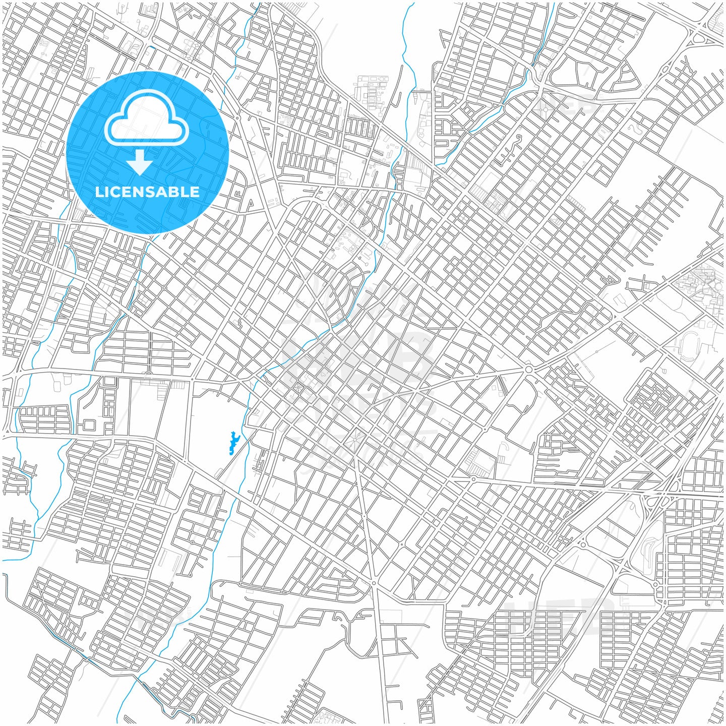 Colima, Colima, Mexico, city map with high quality roads.