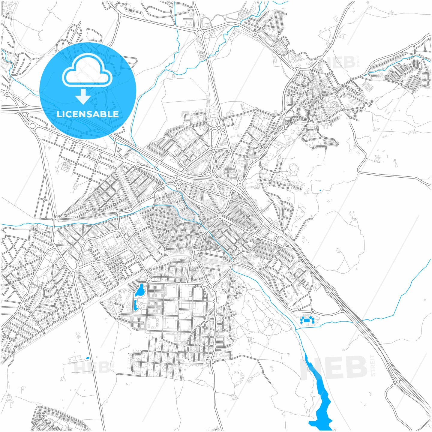 Collado-Villalba, Madrid, Spain, city map with high quality roads.