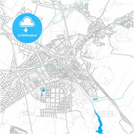 Collado-Villalba, Madrid, Spain, city map with high quality roads.