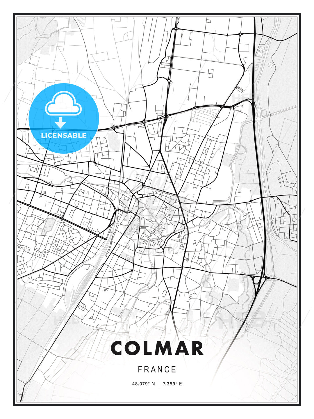 Colmar, France, Modern Print Template in Various Formats - HEBSTREITS Sketches