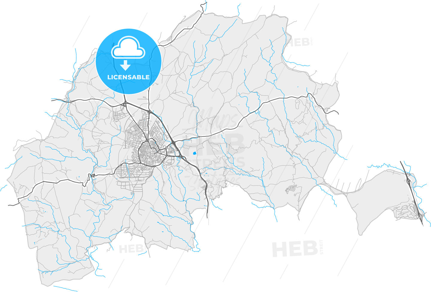 Colmenar Viejo, Madrid, Spain, high quality vector map