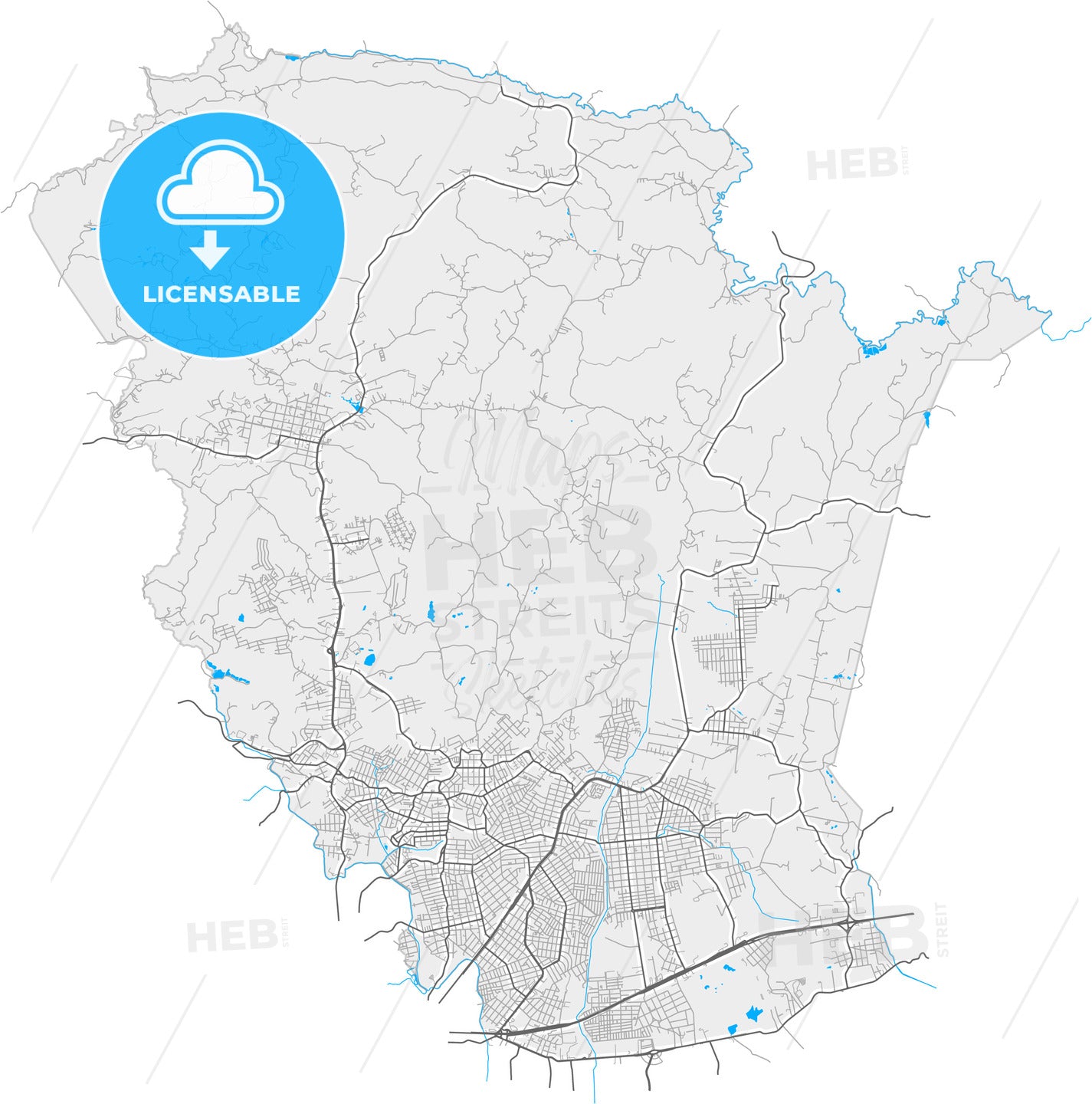 Colombo, Brazil, high quality vector map