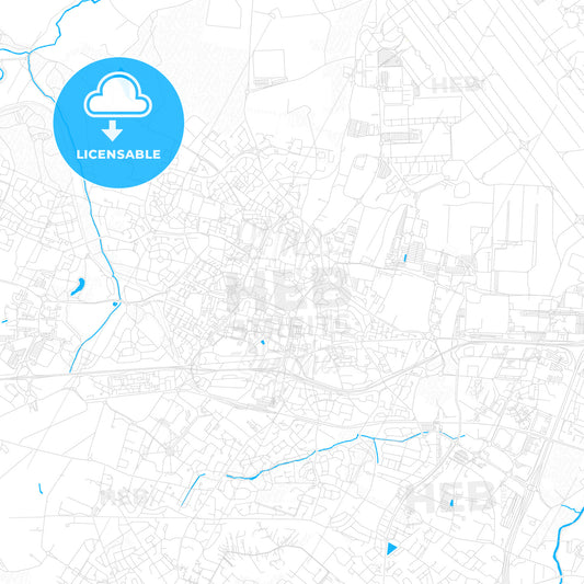 Colomiers, France PDF vector map with water in focus