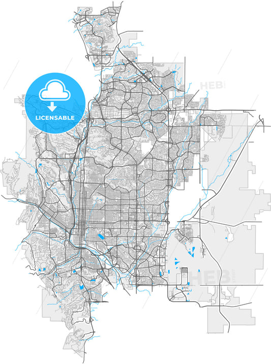 Colorado Springs, Colorado, United States, high quality vector map