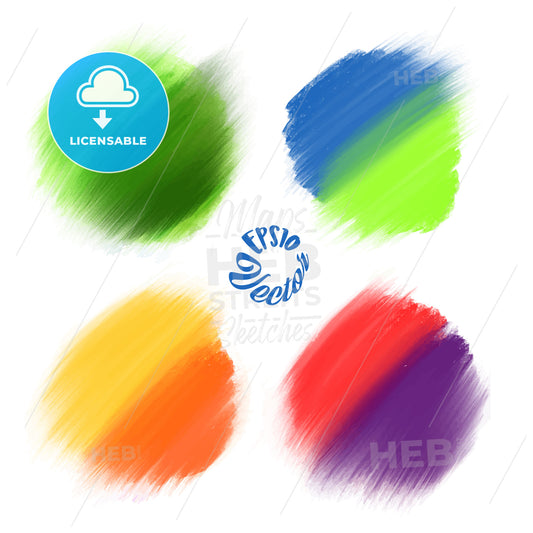 Colored Vector paint brushes – instant download