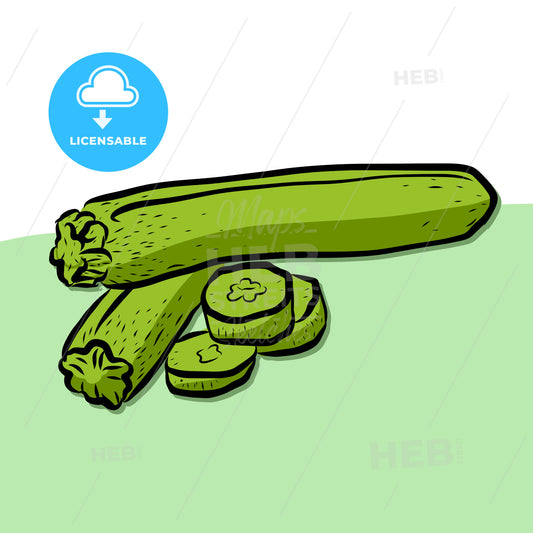 Colored Zucchini Vector Artwork – instant download