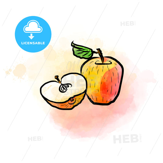 Colored drawing of apples – instant download