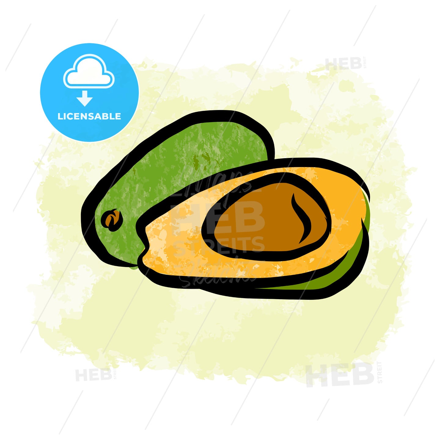 Colored drawing of avocados – instant download