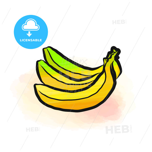 Colored drawing of bananas – instant download
