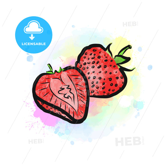 Colored drawing of strawberries – instant download