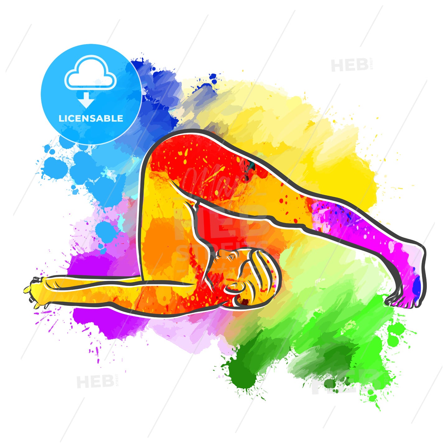 Colorful Halasana Plow Yoga Pose