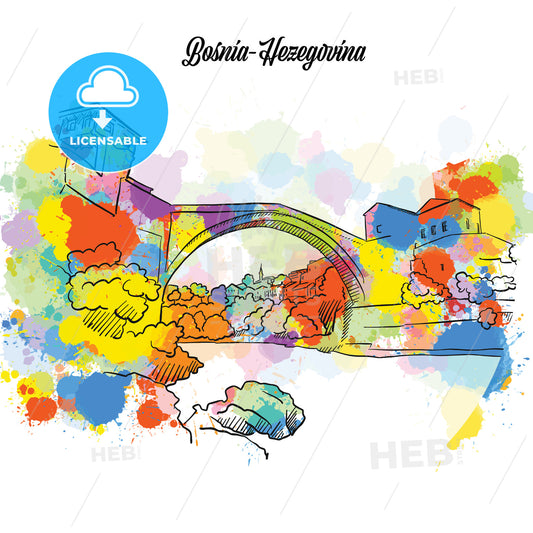 Colorful Mostar Bridge Bosnia-Hezegovina – instant download