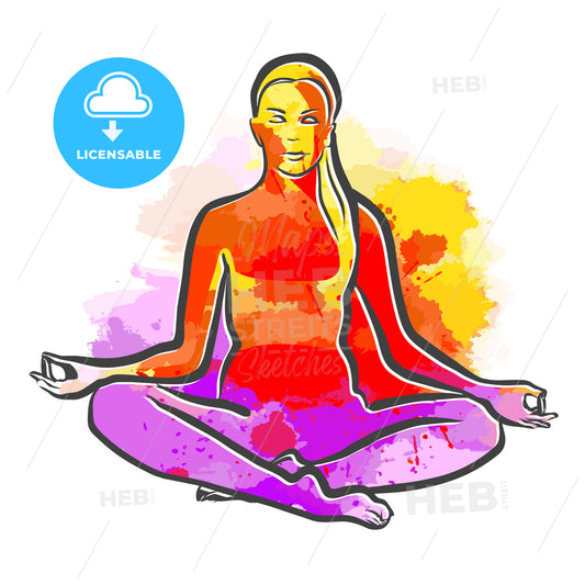 Colorful Siddhasana Perfect Yoga Pose