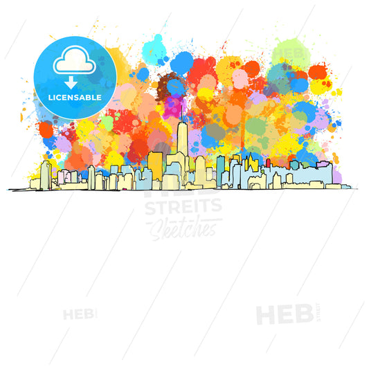 Colorful Skyline of New York City – instant download