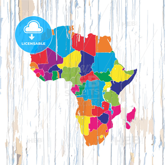 Colorful map of African Coutries