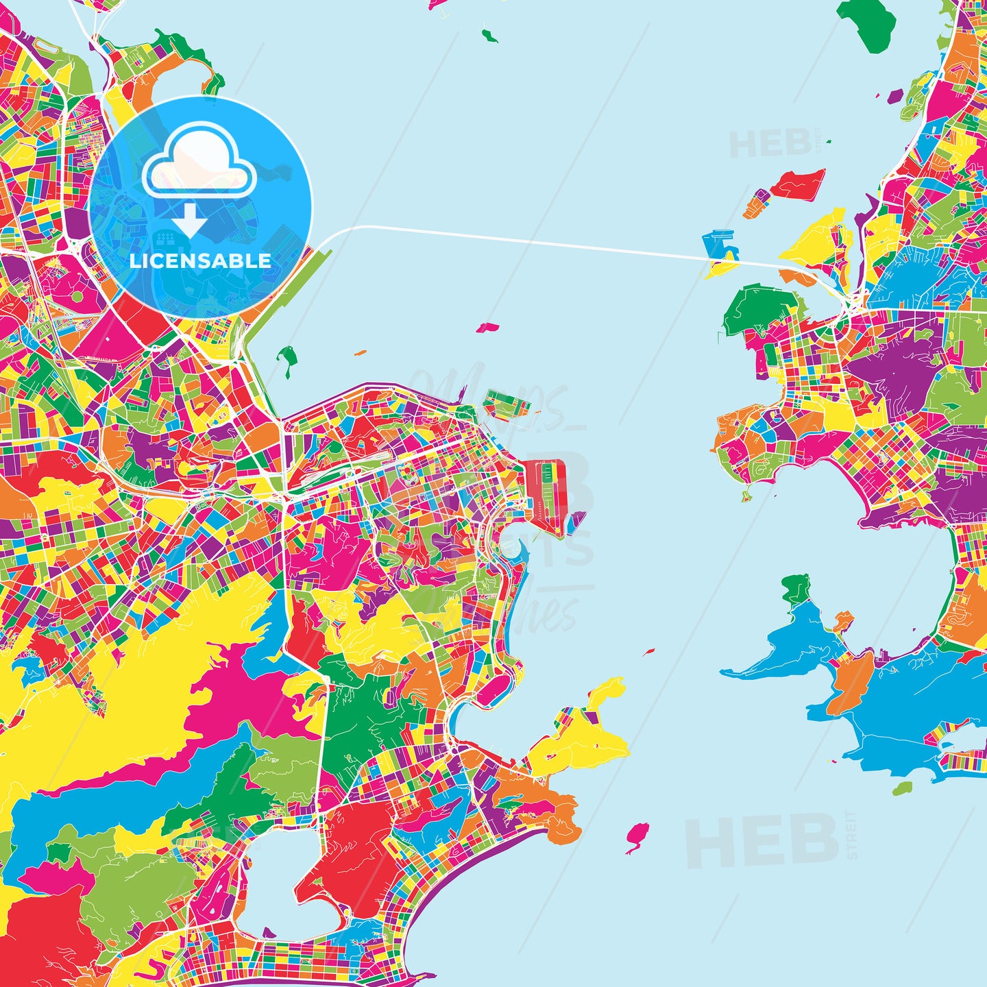 Colorful map of Rio de janeiro