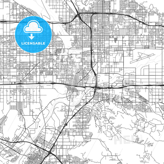 Colton, California - Area Map - Light