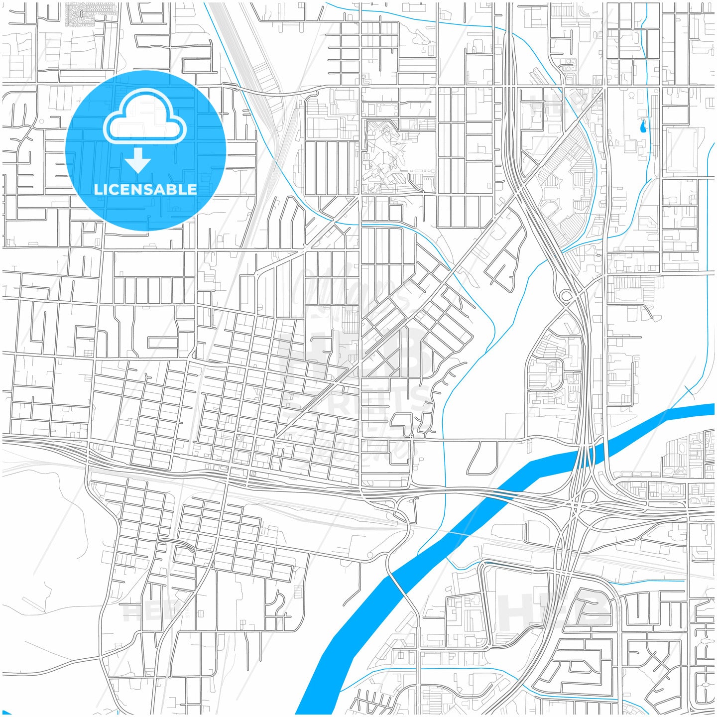 Colton, California, United States, city map with high quality roads.