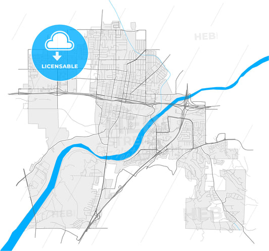 Colton, California, United States, high quality vector map