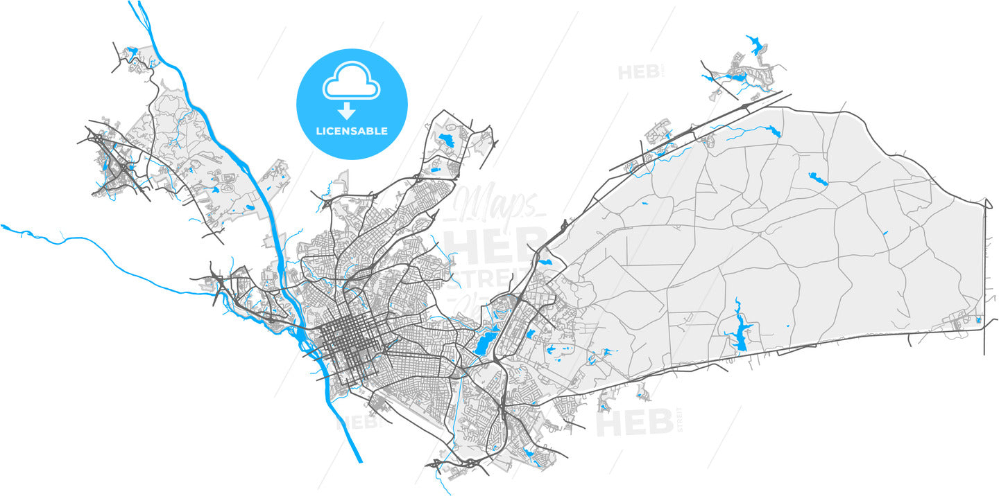 Columbia, South Carolina, United States, high quality vector map