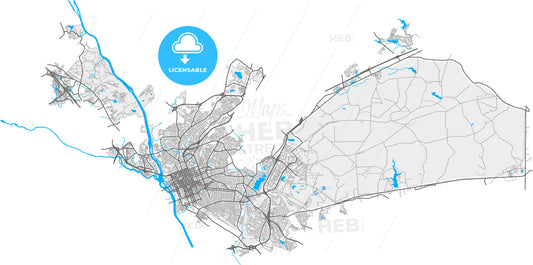 Columbia, South Carolina, United States, high quality vector map