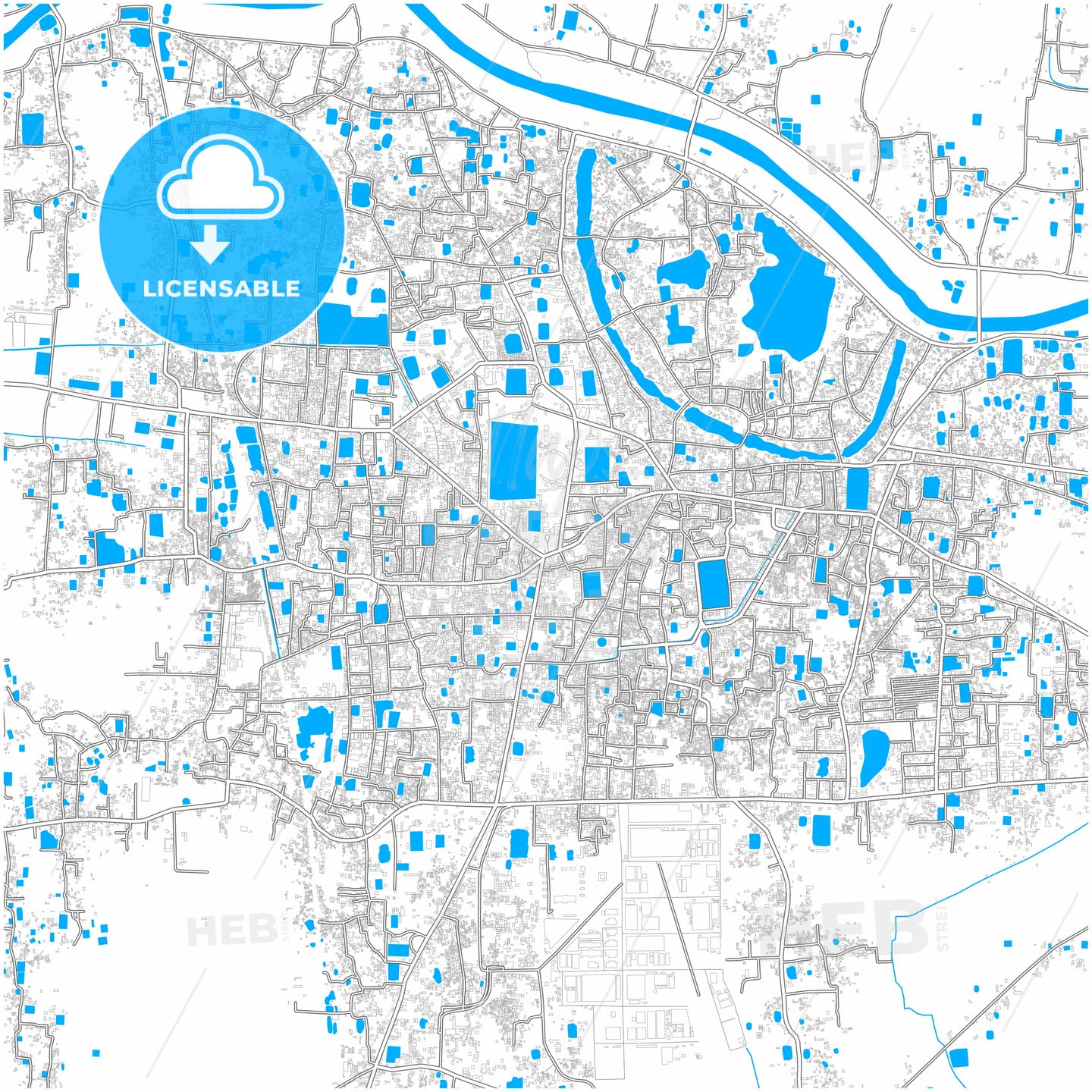 Comilla, Comilla, Bangladesh, city map with high quality roads.