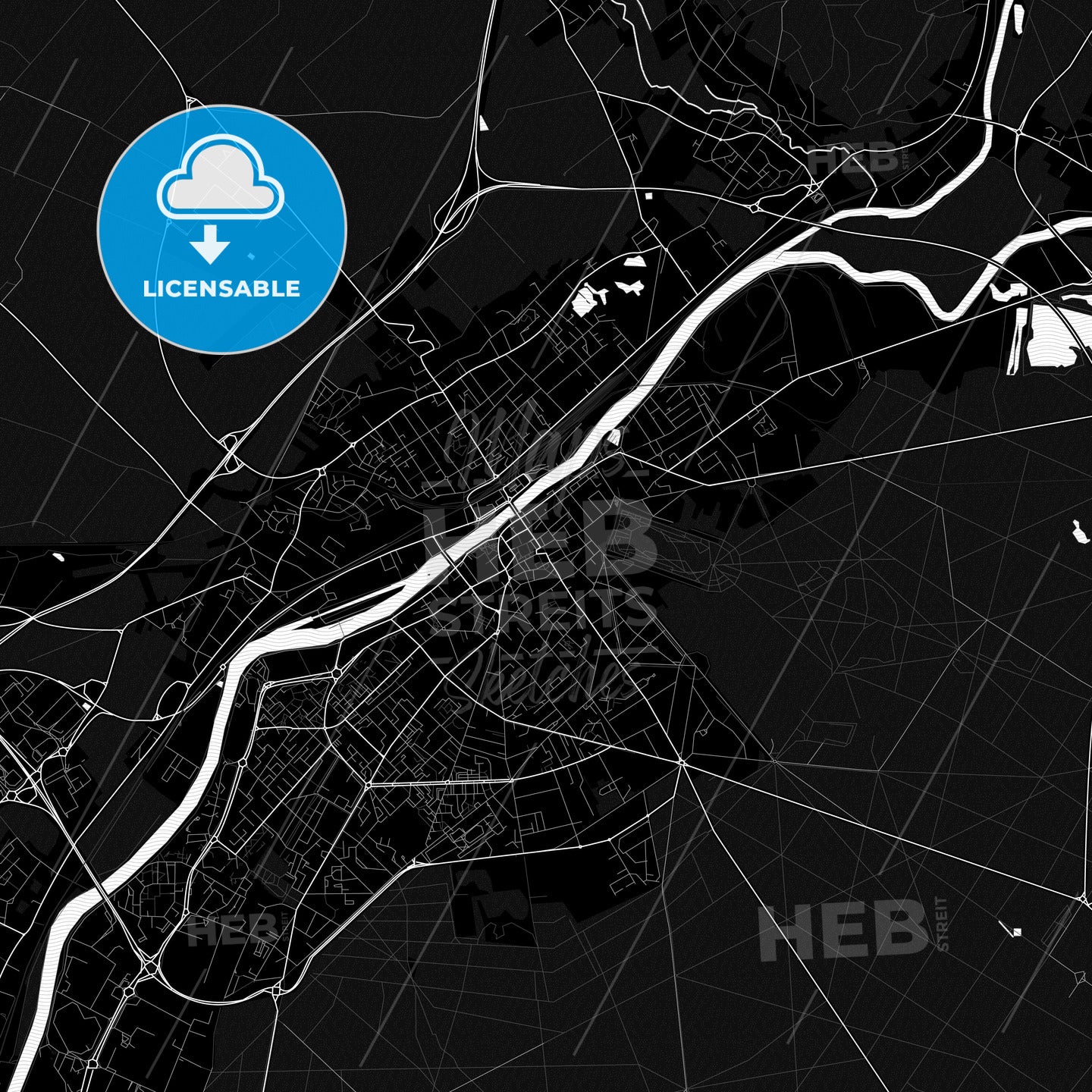 Compiègne, France Pdf Vector Map Black And White – HEBSTREITS