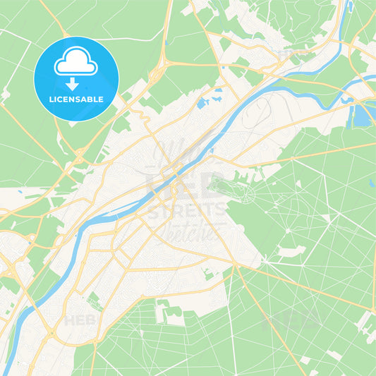 Compiegne, France Vector Map - Classic Colors