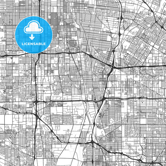 Compton, California - Area Map - Light