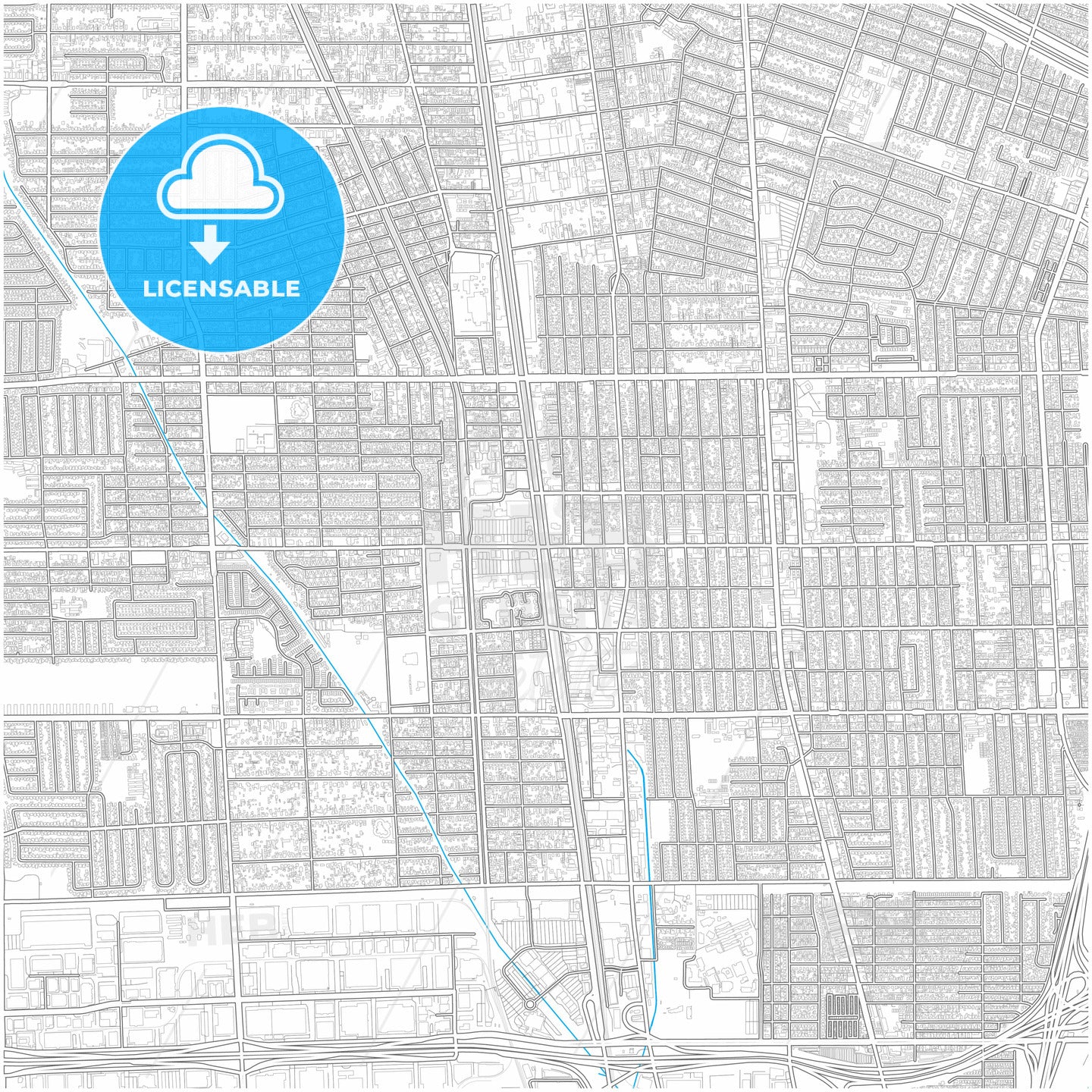 Compton, California, United States, city map with high quality roads.