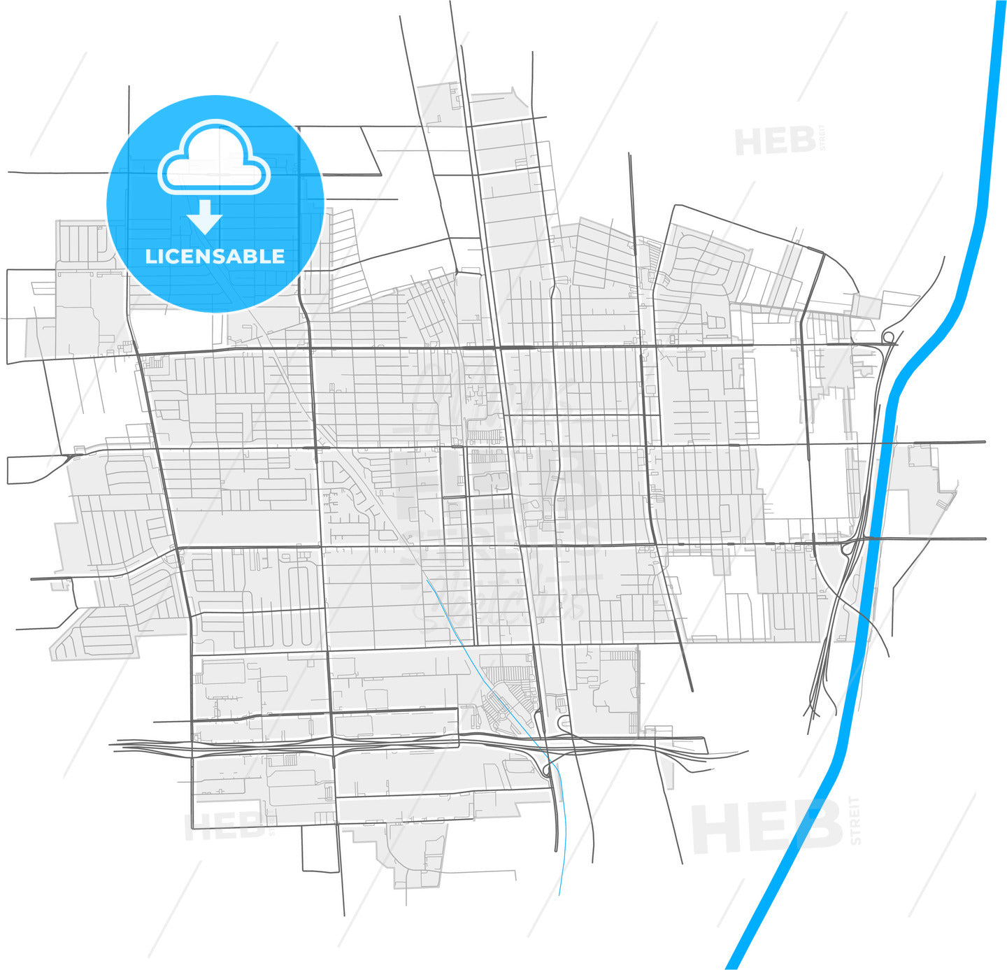 Compton, California, United States, high quality vector map