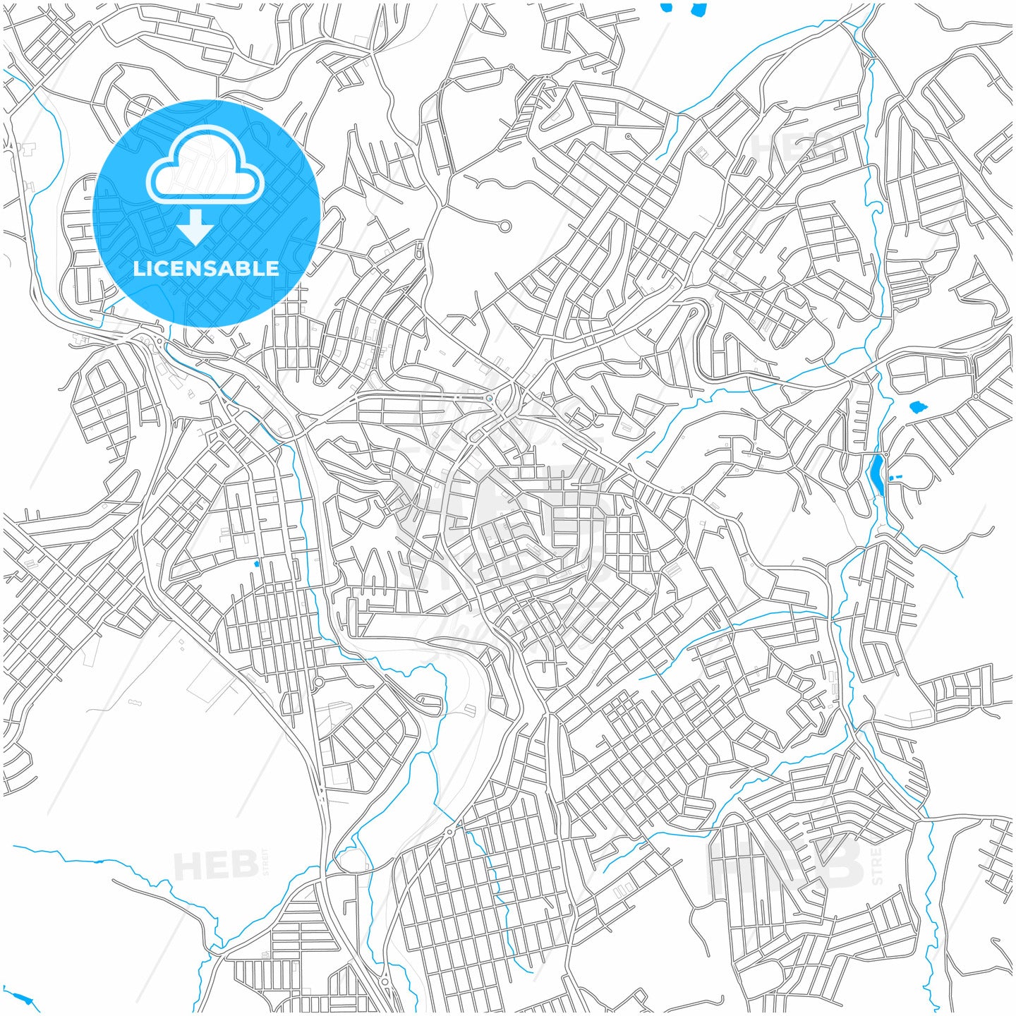 Conselheiro Lafaiete, Brazil, city map with high quality roads.