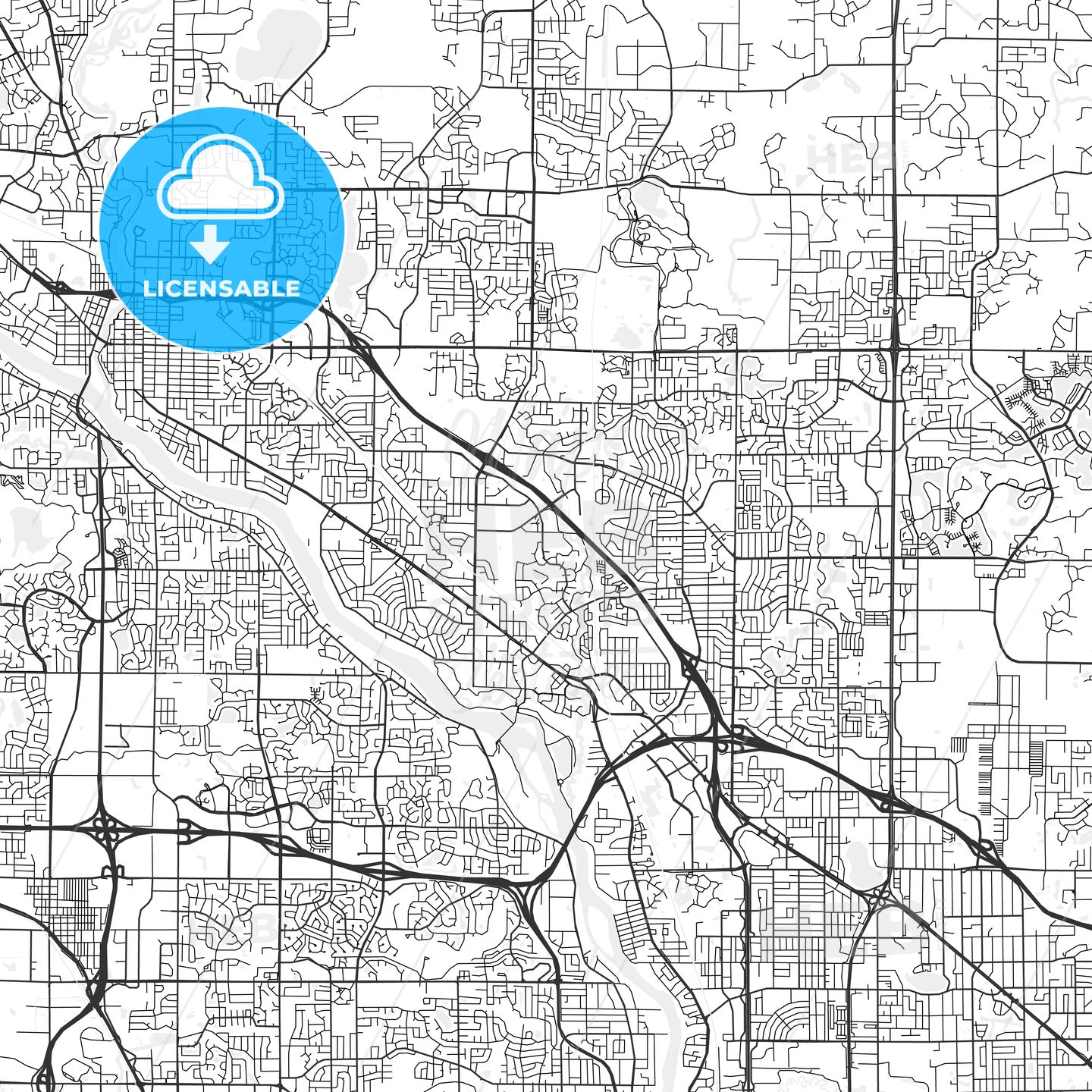 Coon Rapids, Minnesota - Area Map - Light
