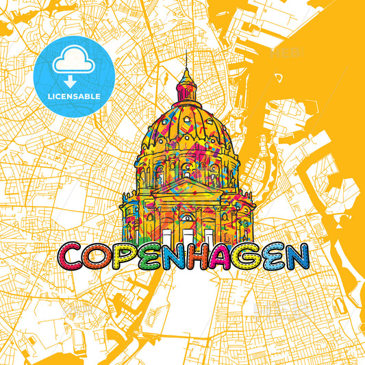 Copenhagen Travel Art Map