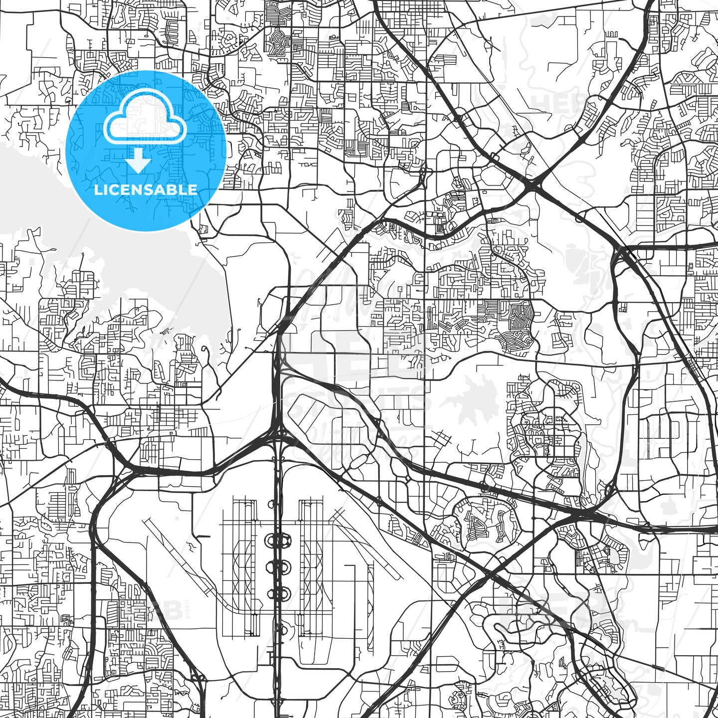 Coppell, Texas - Area Map - Light