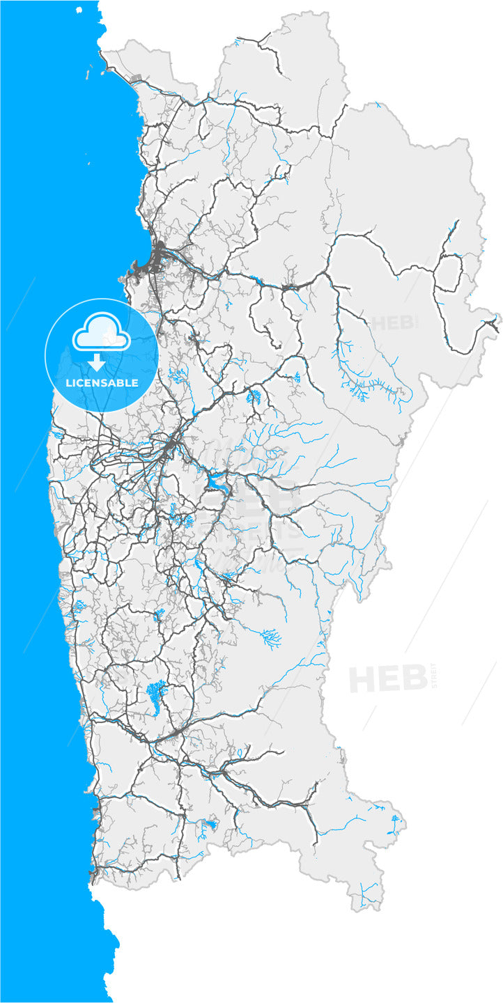 Coquimbo, Chile, high quality vector map