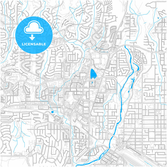 Coquitlam, British Columbia, Canada, city map with high quality roads.