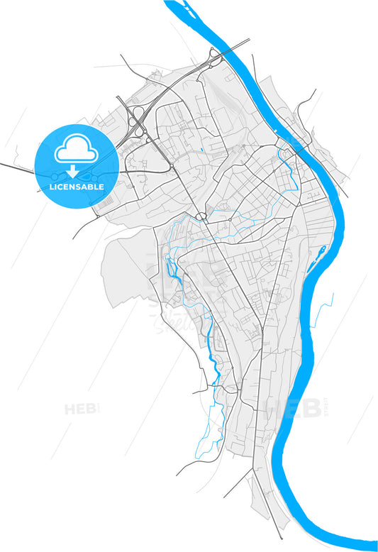 Corbeil-Essonnes, Essonne, France, high quality vector map