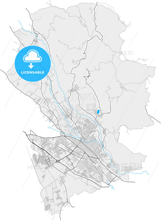 Córdoba, Veracruz, Mexico, high quality vector map