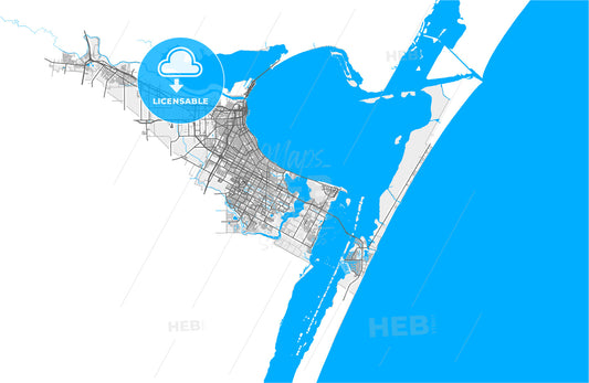 Corpus Christi, Texas, United States, high quality vector map