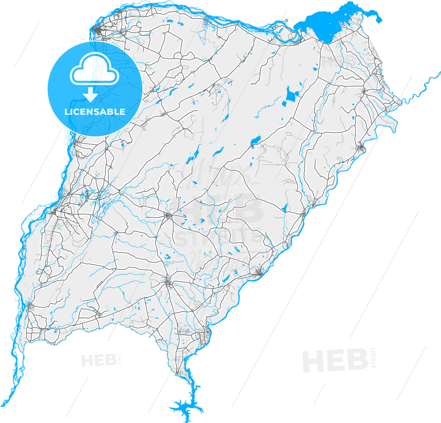 Corrientes, Argentina, high quality vector map