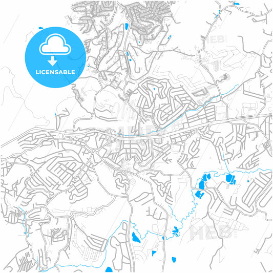 Cotia, Brazil, city map with high quality roads.