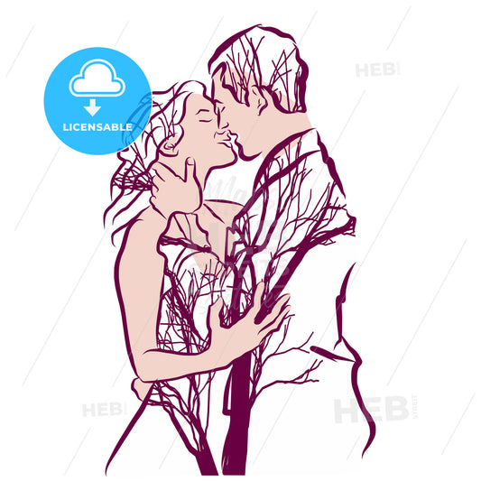 Couple and trees Tattoo Art – instant download