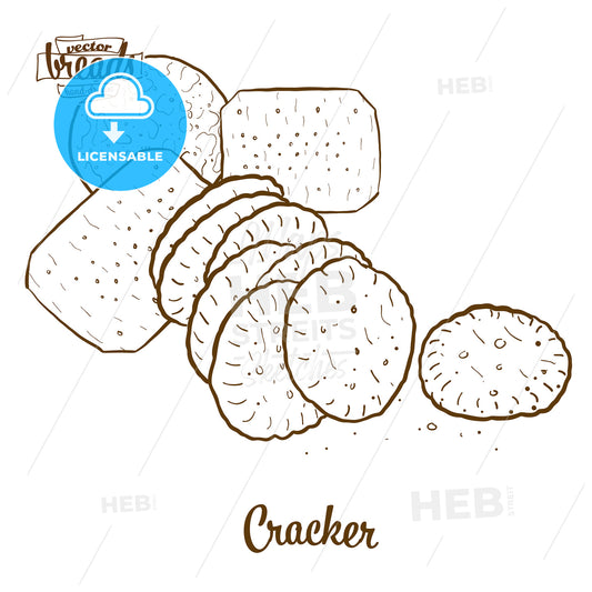 Cracker bread vector drawing – instant download
