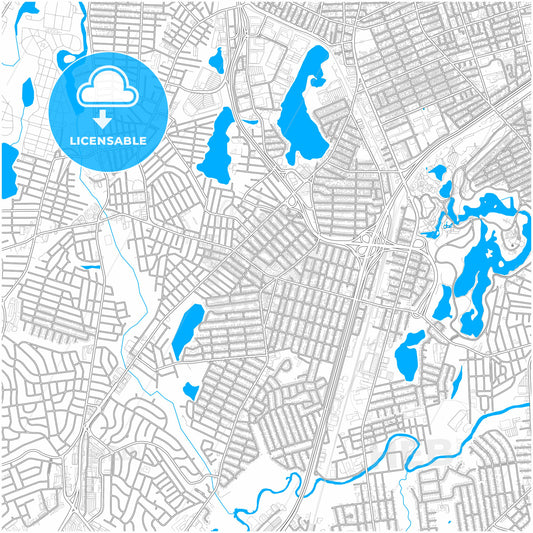 Cranston, Rhode Island, United States, city map with high quality roads.