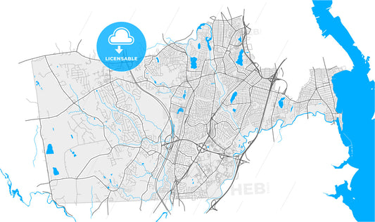 Cranston, Rhode Island, United States, high quality vector map