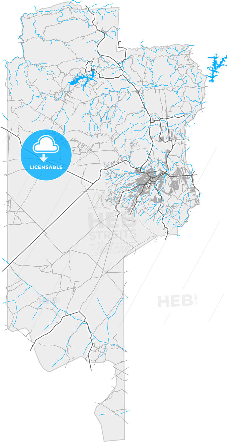 Crato, Brazil, high quality vector map