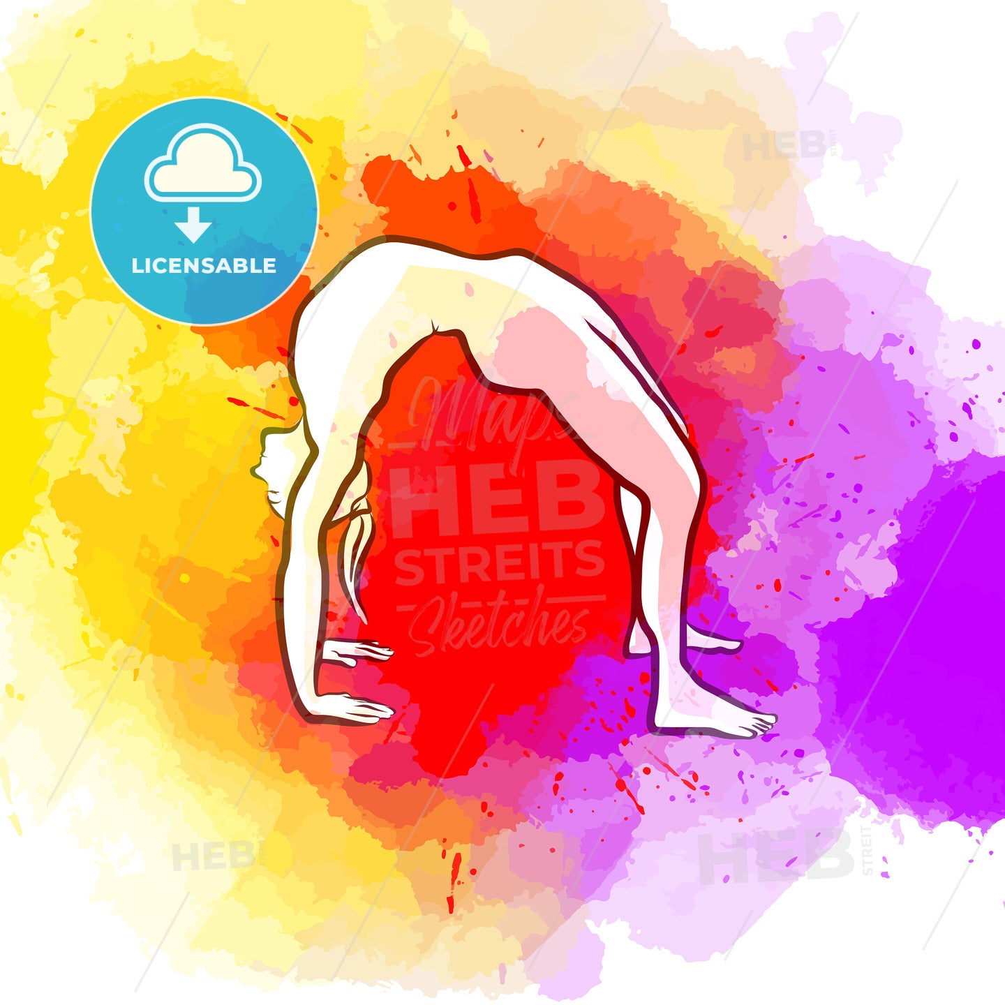 Creative Bridge Yoga Pose – instant download