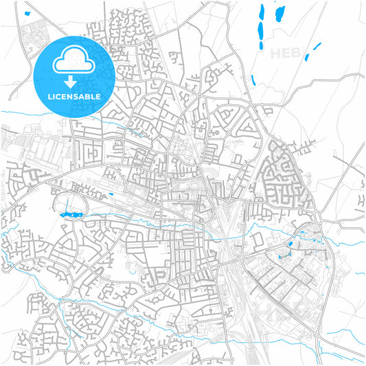 Crewe, North West England, England, city map with high quality roads.